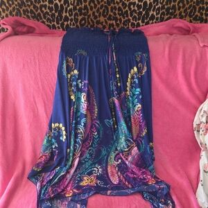 Colorful Paisley Tube Top Maxi Dress